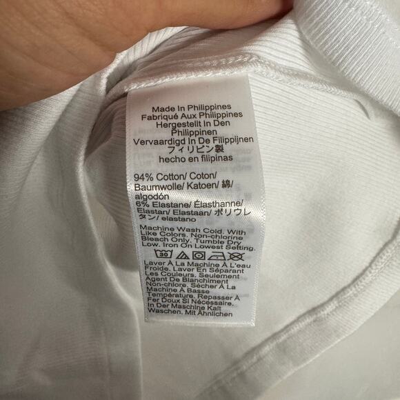 J.Crew Ribbed High-Neck Tank Top Sz S White Slim Fit Stretch Pullover Sleeveless - Picture 7 of 8